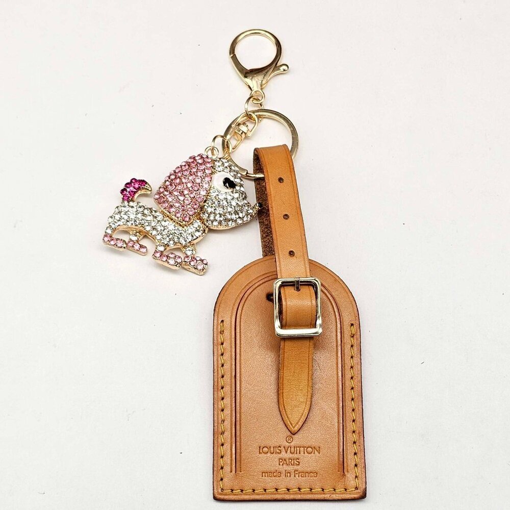 Authentic Louis Vuitton Luggage Tag with Unbranded Keycharm, Keychain